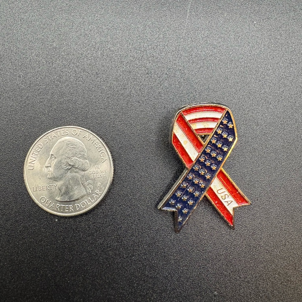 3/$10 USA Ribbon Pin - Picture 2 of 3